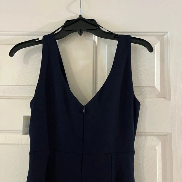 Betsy Adam Ruffled High Liw Mermaid Dress-Navy Blue, Size 4-Elegant, Stunning - Picture 5 of 13
